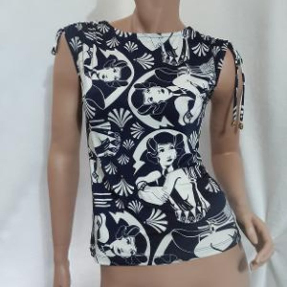 Nikki Poulos Women Blouse Size XS Stretch